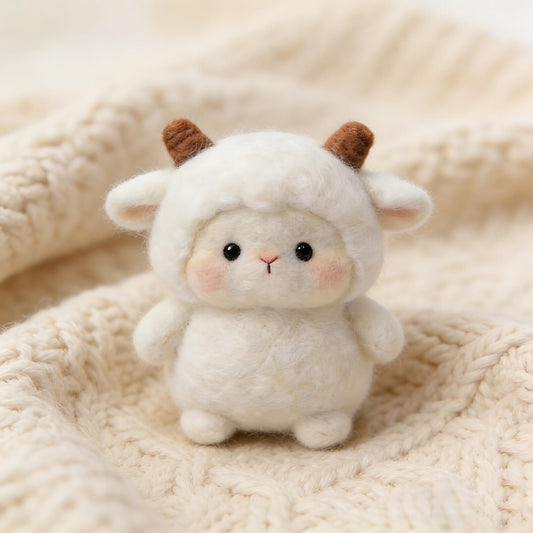 Felt Wool Cute Lamb Ornament, Personalised Keepsake Gifts, Handmade Felt Wool Lamb, Holiday Gifts, Children's Gifts, Desktop Ornaments