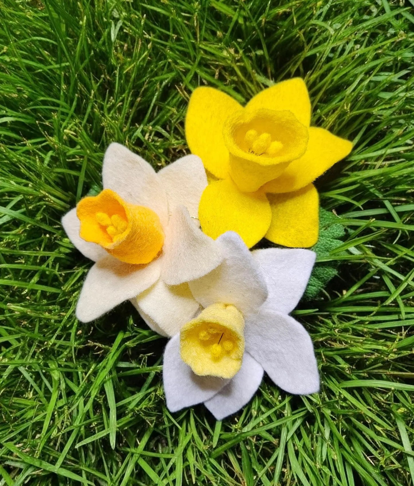 Handmade Felt Daffodils, March Birth Month Flower, Forever Flowers, Home Decor, Gift Bouquet