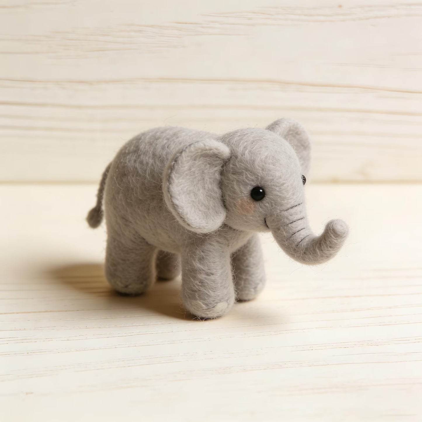 Mini Needle Felted Elephant Handmade Grey Wool Felt Figurine Safari Decor Miniature Felt Animal Baby Room Felt Decor