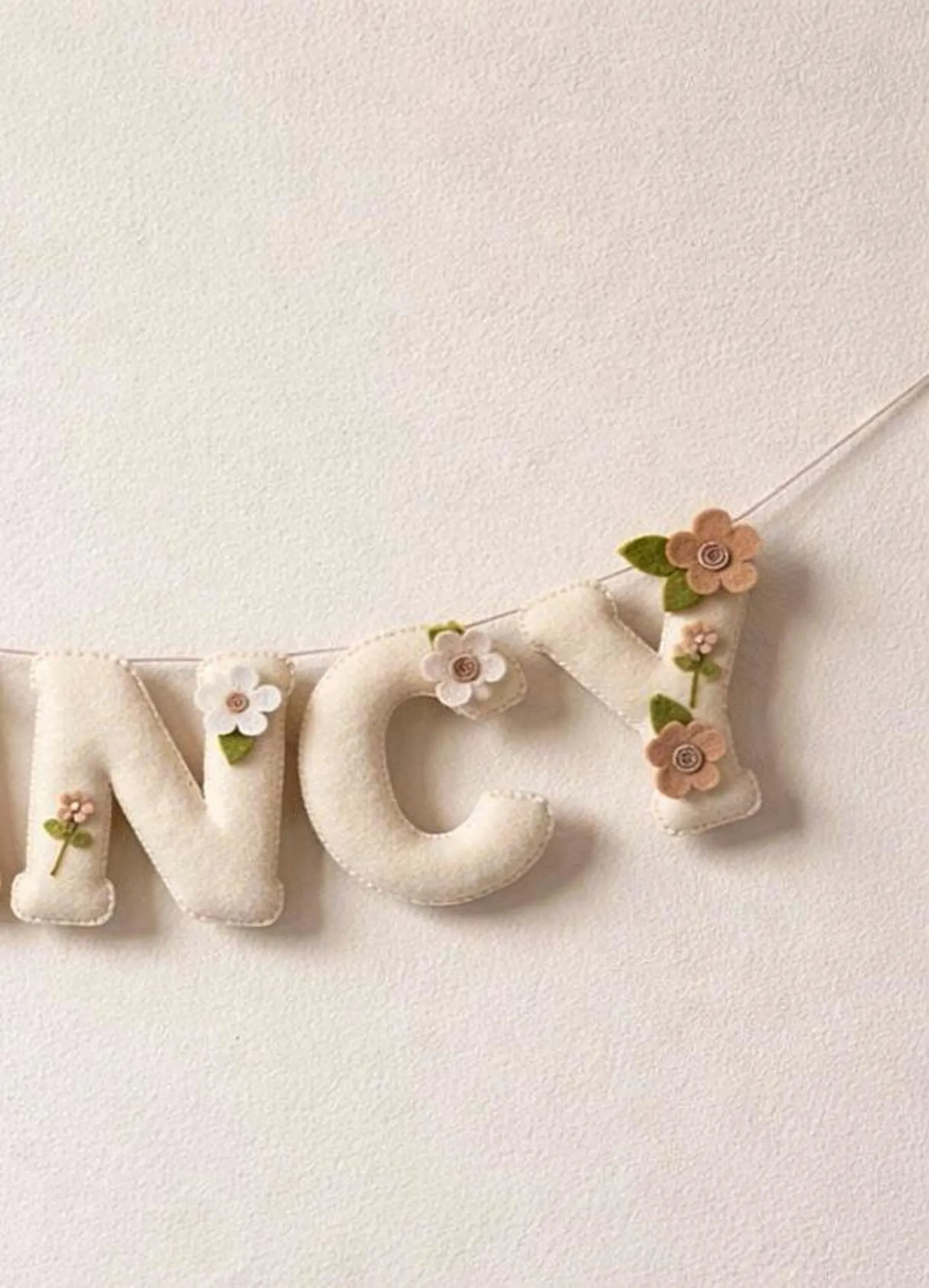Custom Name Garland , Flowers Custom Name Decor, Felt Name, Felt Name Garland, Nursery Decoration, Baby Shower, Christening, Newborn Gift