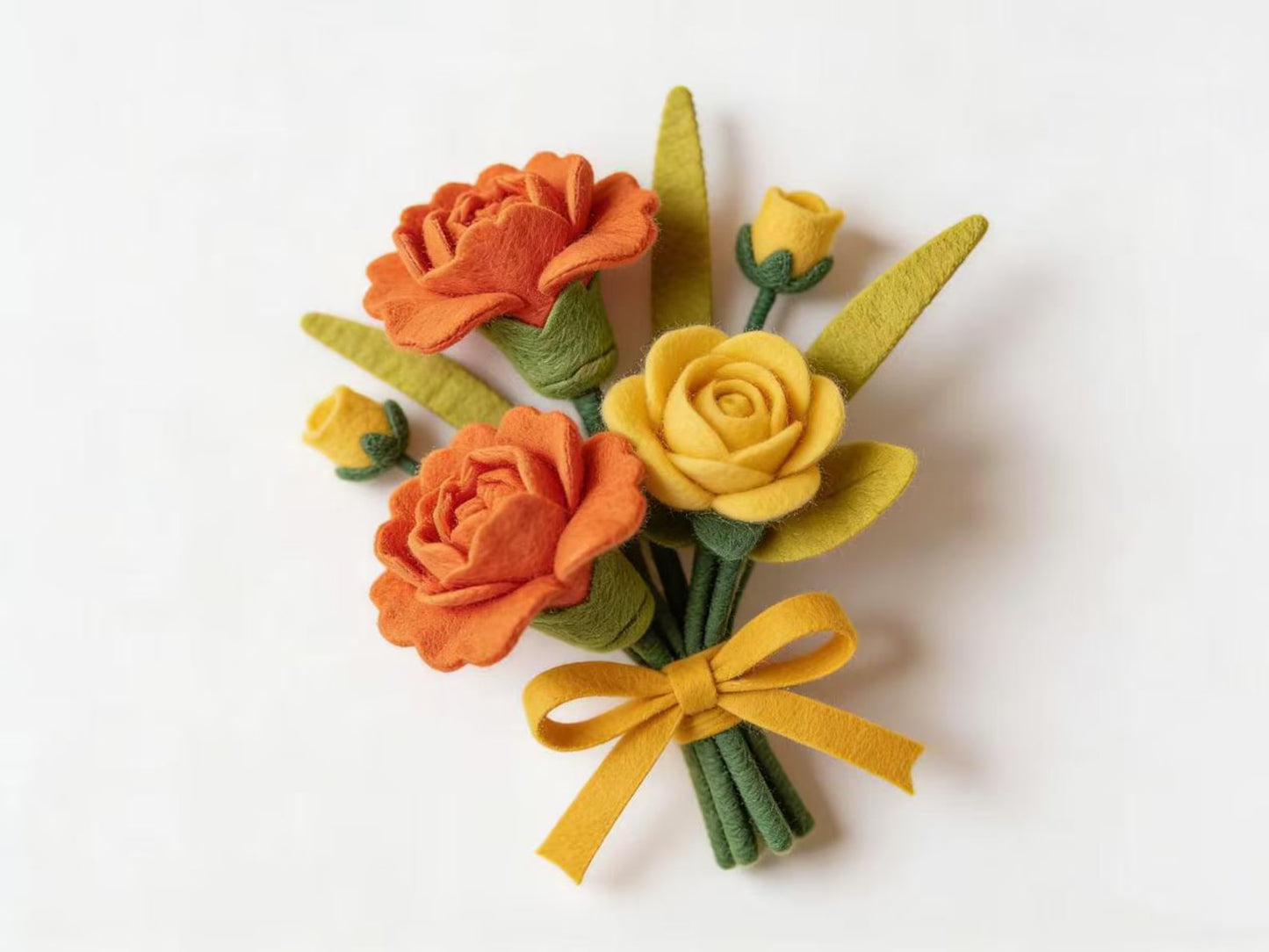Handmade Felt Flower Bud | Wool Floral Stem for Home Decor, Styling, Arrangements