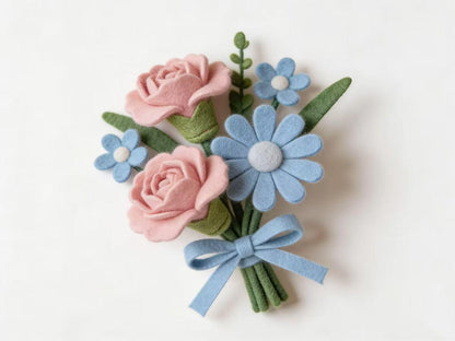 Handmade Felt Flower Bud | Wool Floral Stem for Home Decor, Styling, Arrangements