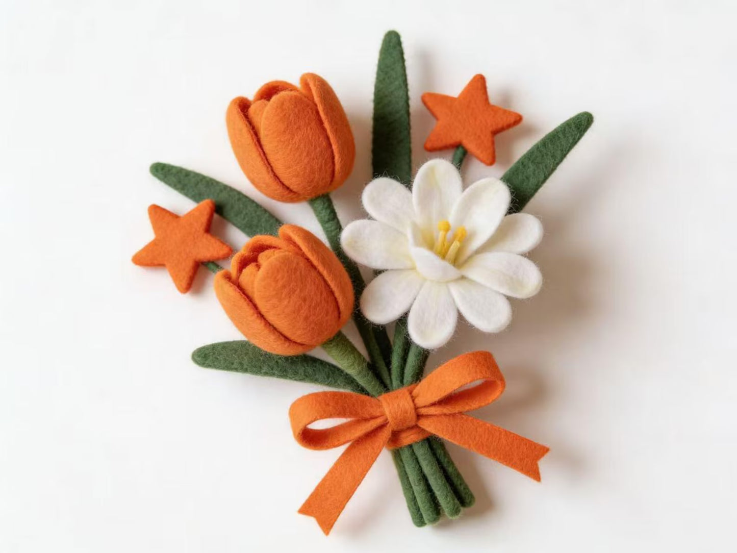 Handmade Felt Flower Bud | Wool Floral Stem for Home Decor, Styling, Arrangements