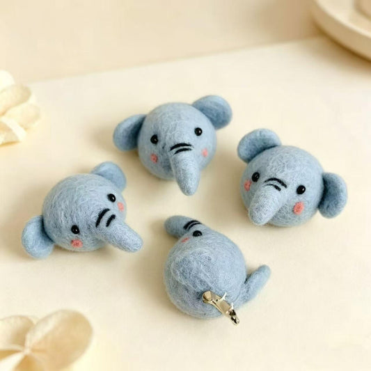 Handmade Needle Felted Animal Brooch Set, Cute felted animal Pins, Whimsical Wool Felt Accessory for Bags, Jackets, Hats & Gift Giving