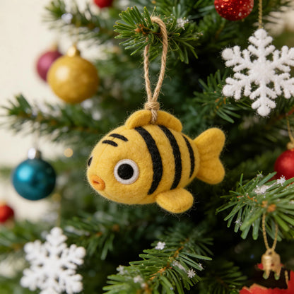 Handmade Felt Fish Ornaments, Ocean-Themed Felt Crafts, Clownfish, Christmas Decor, Tropical Fish Felt Decor, Gifts For Fish Enthusiasts