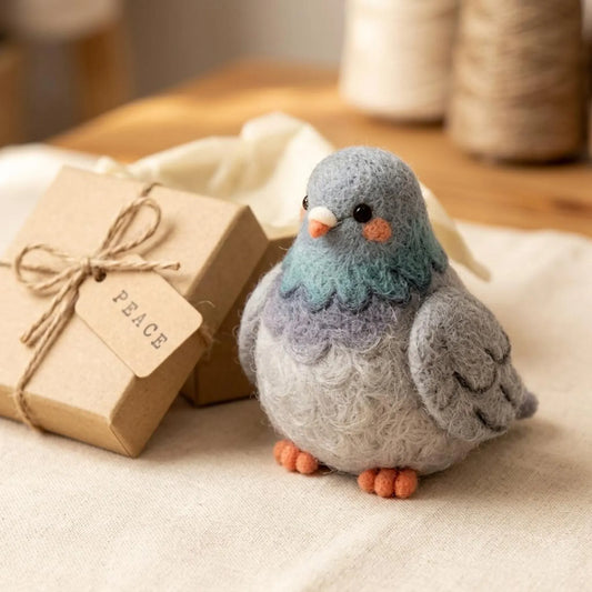 Handcrafted Felt Pigeon Bird – 5 Inch Cute Wool Felt Bird Ornament for Home Décor & Gifting