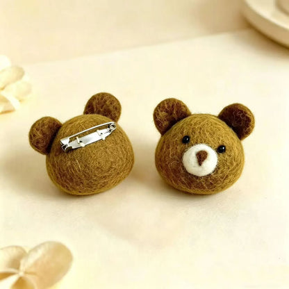 Handmade Needle Felted Animal Brooch Set, Cute felted animal Pins, Whimsical Wool Felt Accessory for Bags, Jackets, Hats & Gift Giving