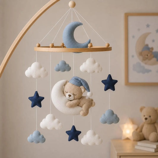 Baby Mobile Hanging Nursery,Gate Decor,Wall Decor,Led Point Decor,Room Decor,Living Room Decor,Wall Hangings Decoration for Baby Boys Girls cat on moon