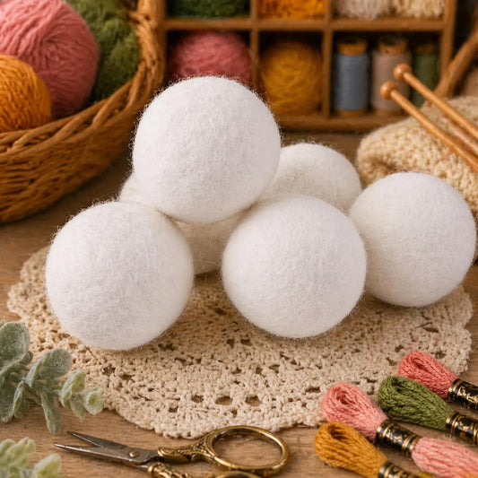 Wool Felt Dryer Balls, Reusable Laundry Softener, Eco-Friendly Natural Fabric Care