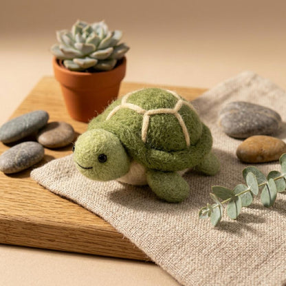 Beginner Needle Felting Kit: Sea Turtle DIY Craft Set, Wool Art Hobby