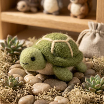 Beginner Needle Felting Kit: Sea Turtle DIY Craft Set, Wool Art Hobby