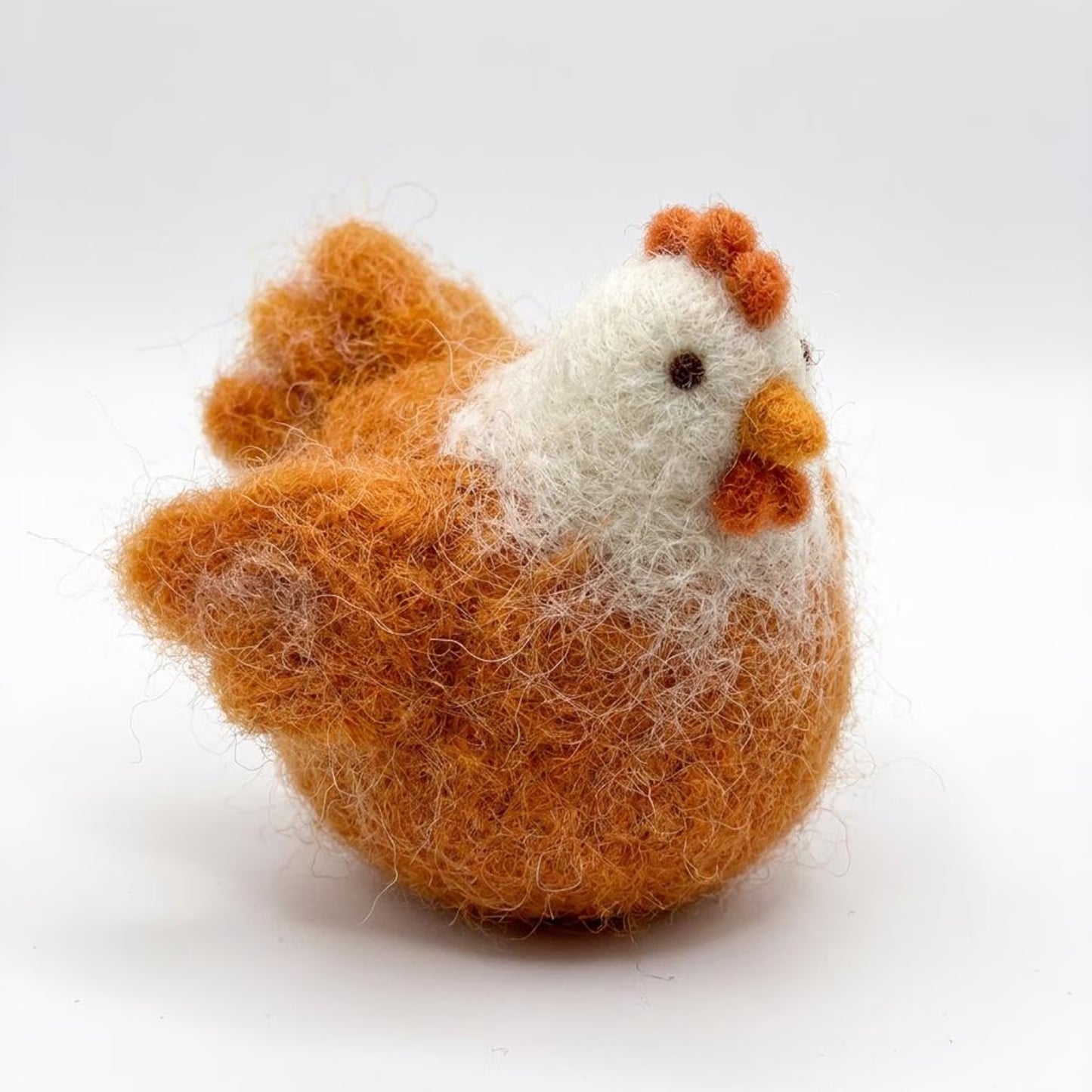 Needle Felting Kit Chicken DIY Craft Set for Beginners Farmhouse Hen Animal Gift for Her Stress Relief Hobby