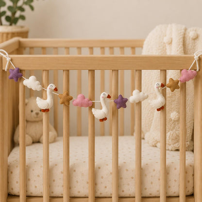 Personalized Felt Goose Name Garland, Custom Baby Nursery Decor, Crib Banner, Baby Shower Gift
