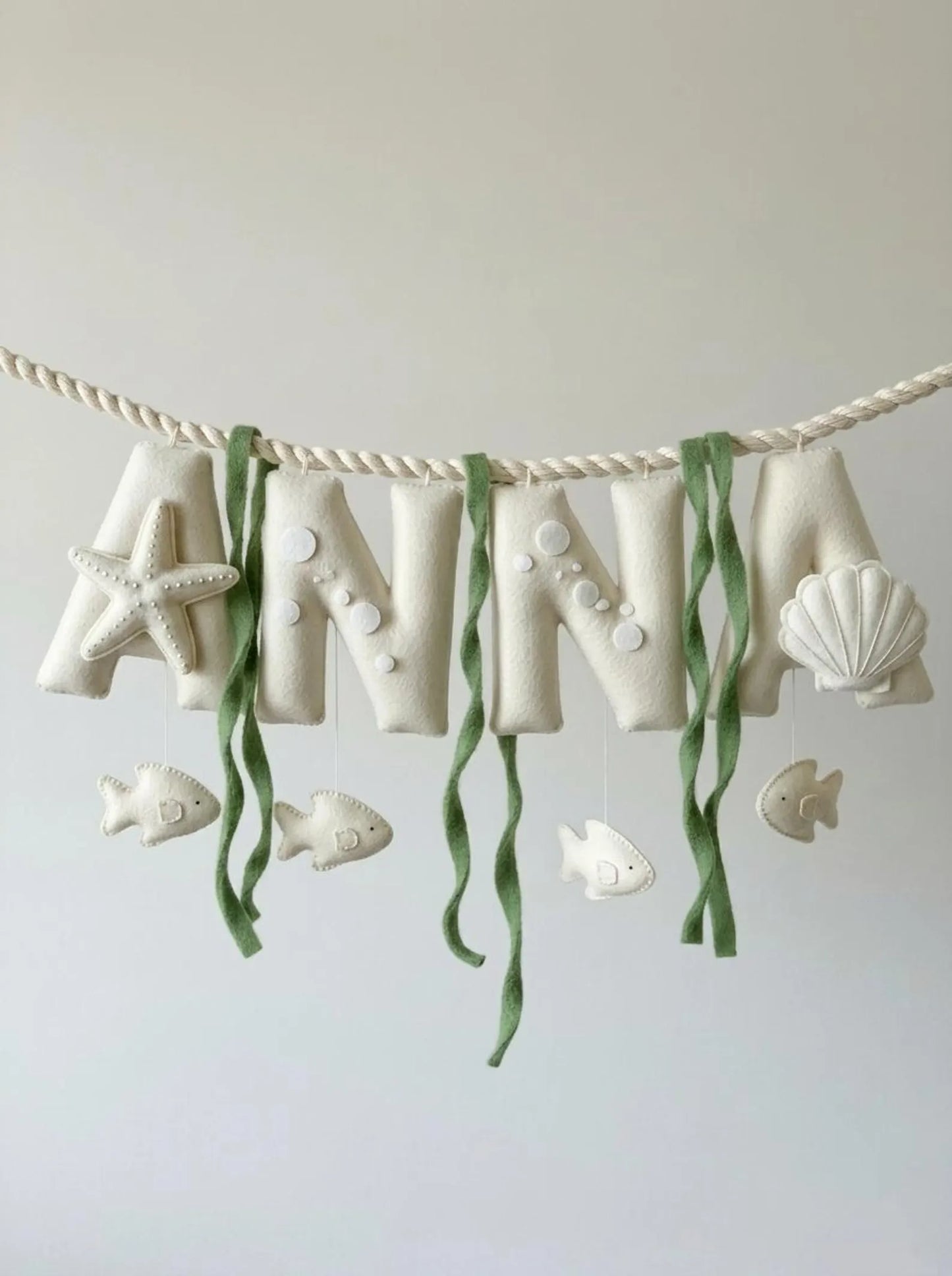 Custom Coastal Name Garland , Custom Name Decor, Baby Ocean Garland, Felt Name Garland, Nursery Decoration, Baby Shower, Newborn Gift