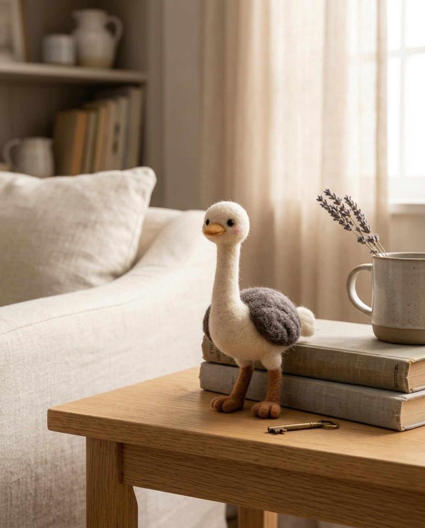 Needle Felting Kit: Beginner Ostrich Craft Set, DIY Bird Felt Ornaments