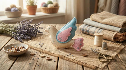 Handmade Felt Bird Ornament – 5 Inch Hanging Bird Decoration for Home, Christmas Tree & Gifting