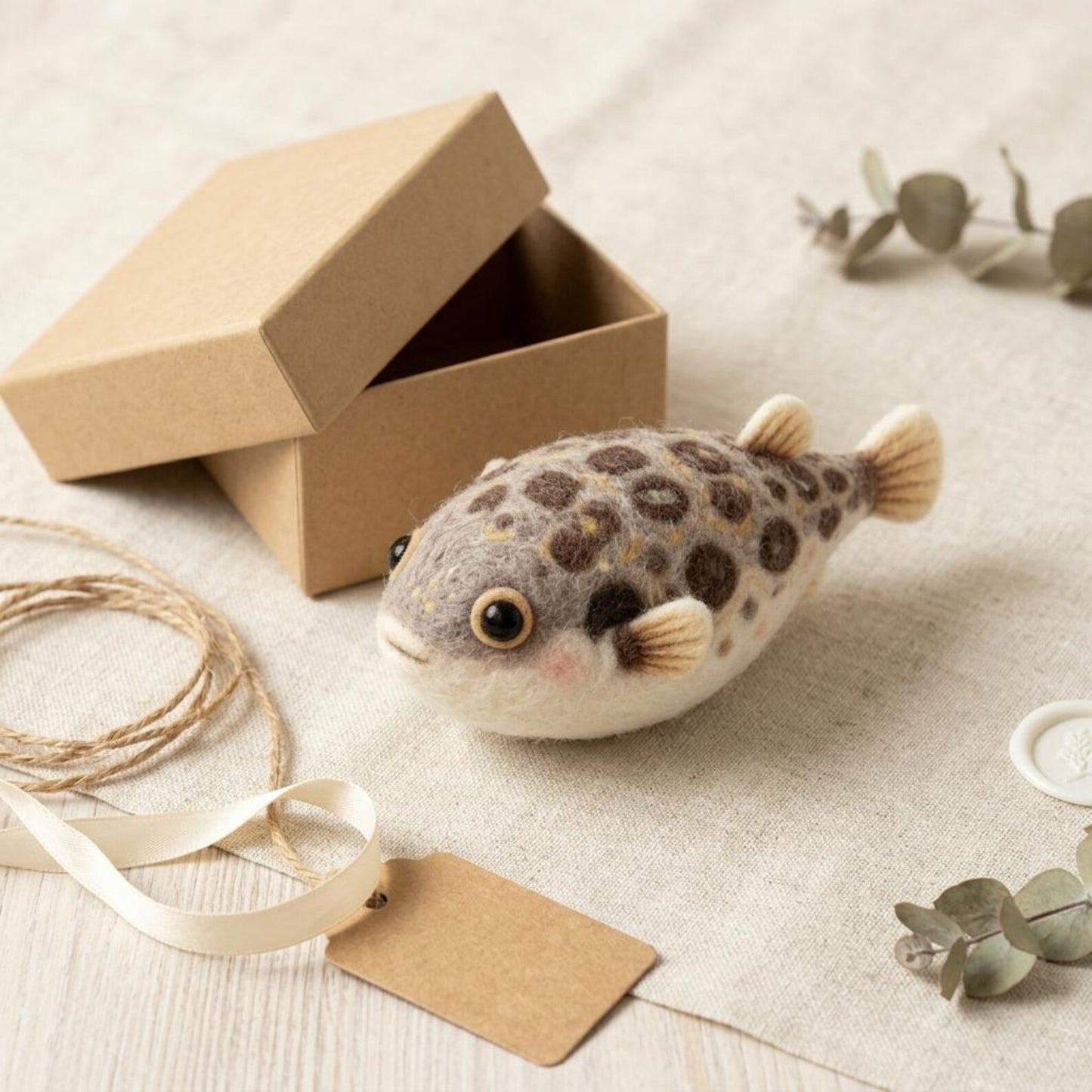 Needle Felting Kit for Beginners Cute Pufferfish DIY Craft Set Marine Animal Lover Gift Stress Relief Hobby