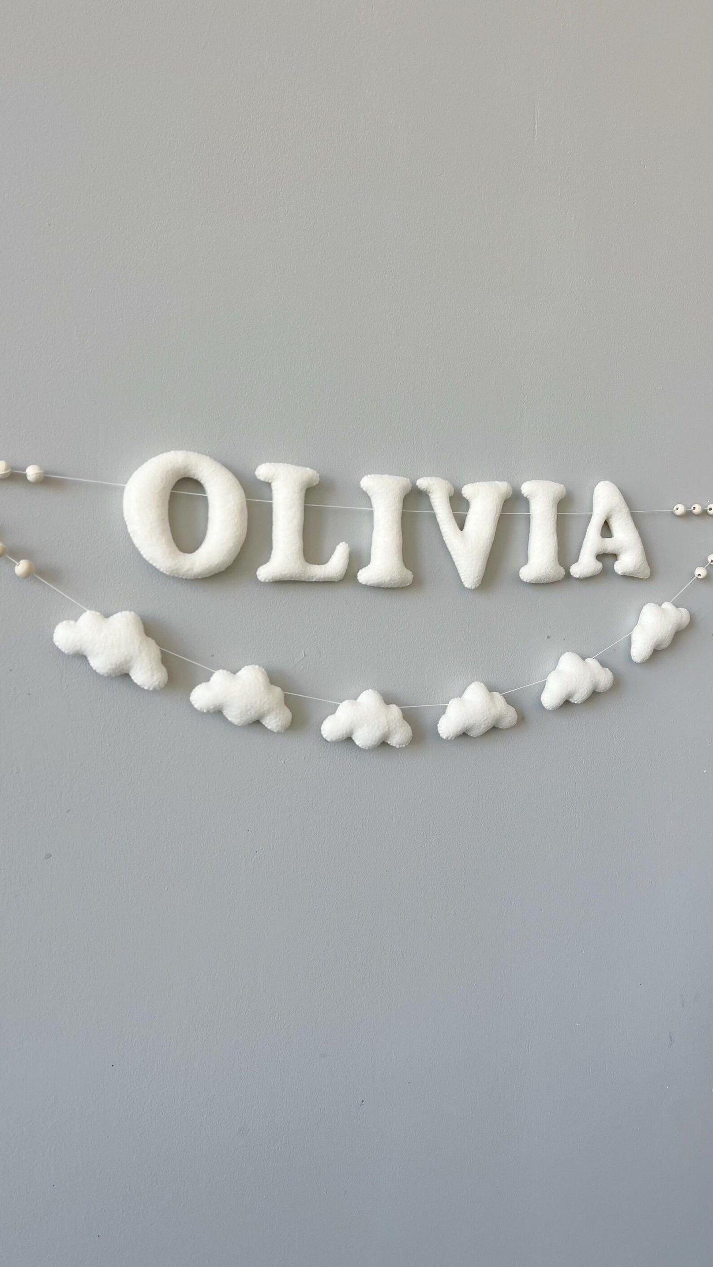 Custom Name Banner: Felt Bird Nursery Decor